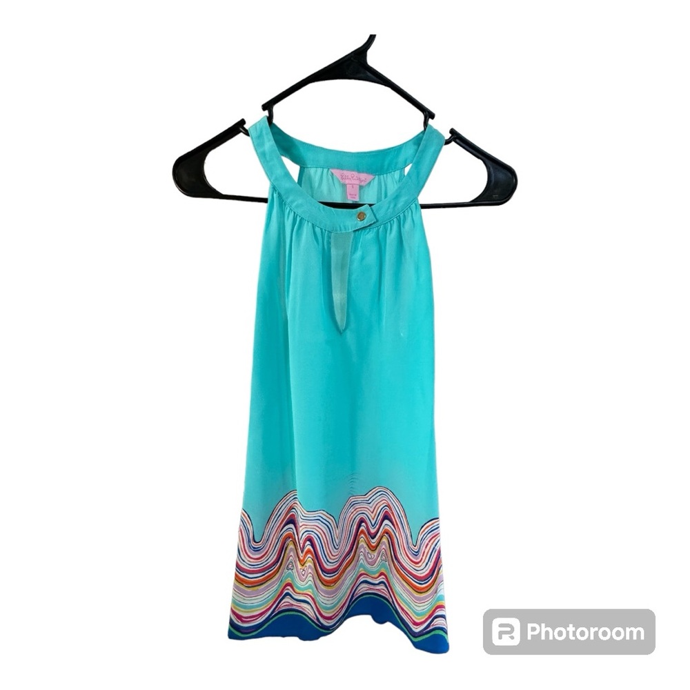 Lilly Pulitzer Silk Rohan Sleeveless Top. Shorely‎ Blue. Women’s Small. - Picture 2 of 5